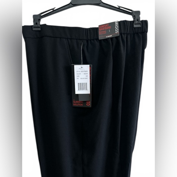 Briggs Black Dress Pants Size 14 Short Comfort Waistband Slimming Solution NWT - Picture 2 of 5
